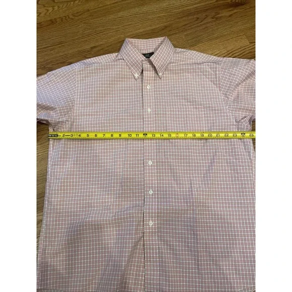 Brooks Brothers 346 Men's Button Up Shirt Non-Iron Red Plaid Size Large - Picture 6 of 8